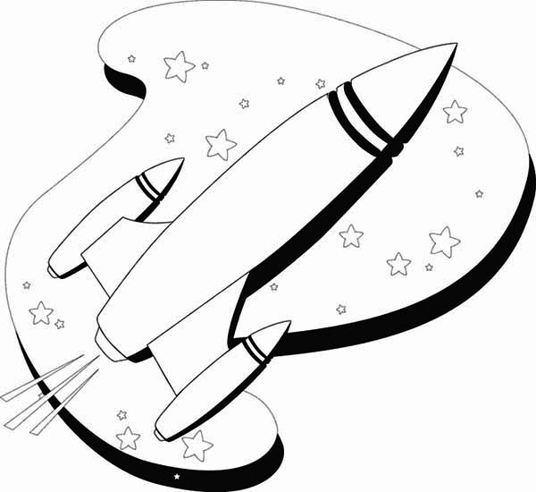 600x550 Line Art Of Rocket Ship Coloring Page