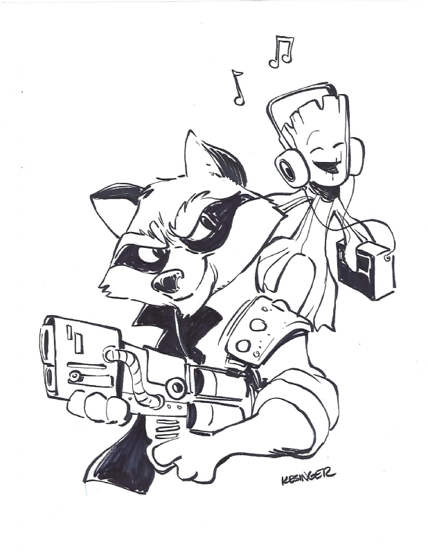 618x800 Rocket Raccoon Amp Baby Groot, In Michael Waffles's Commissions