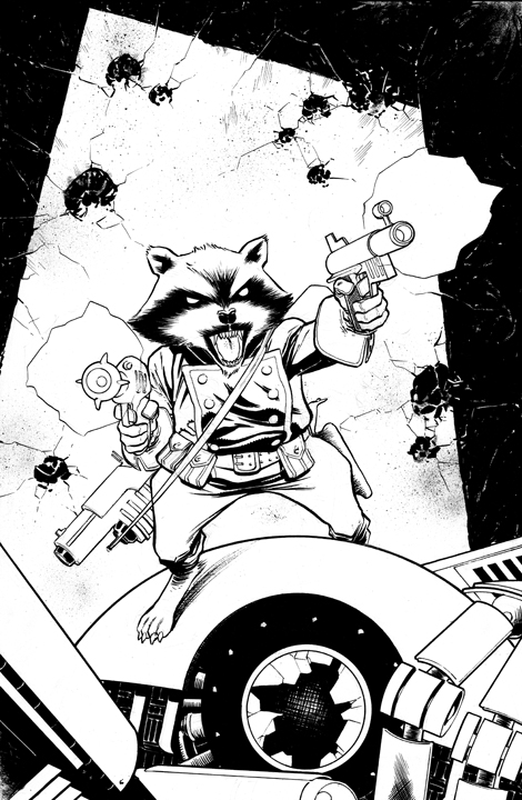 470x720 Rocket Raccoon Inks By Scottygod