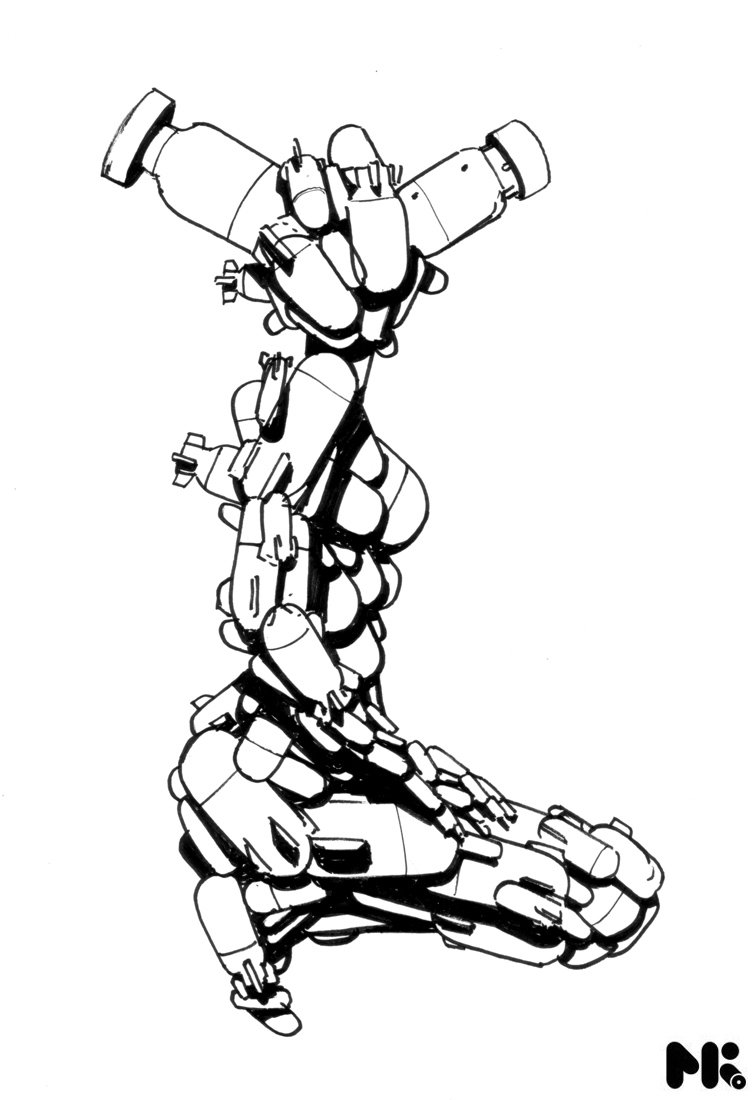 755x1100 Love Chains Rockets Sketch By Michaelkutsche