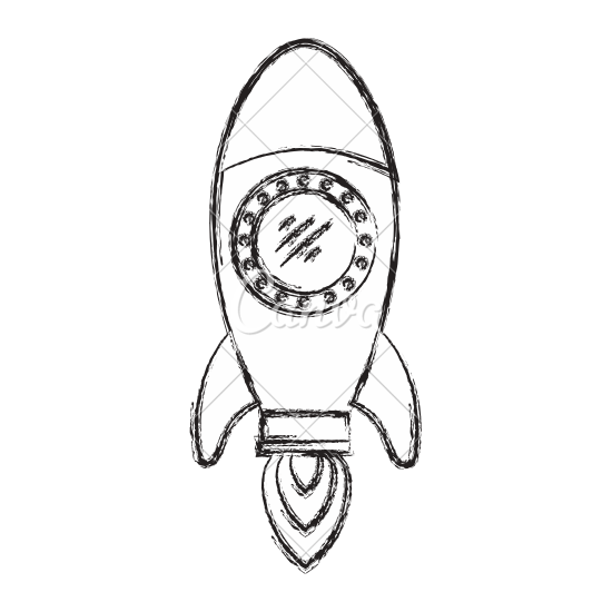 550x550 Hand Drawn Rocket Ship Cartoon