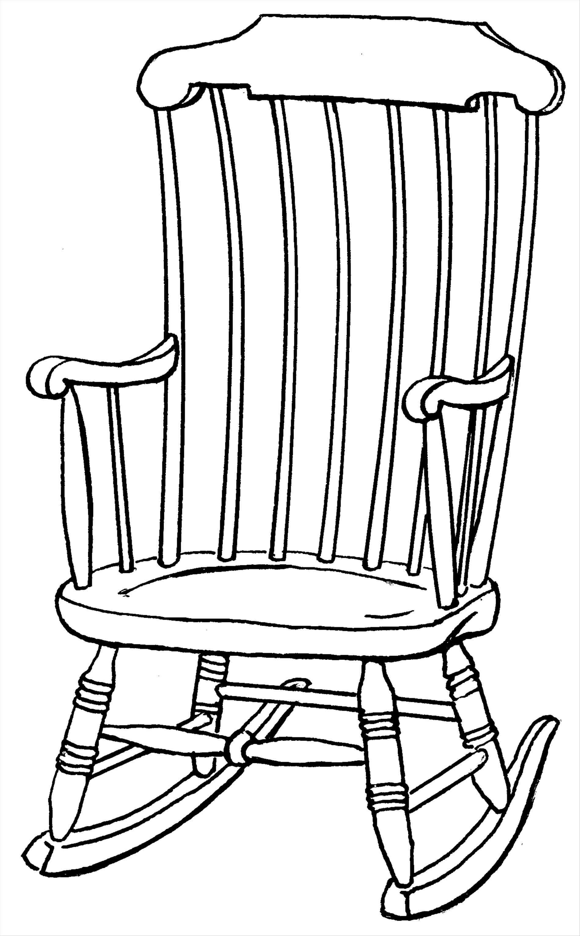 Chair Rocking Drawing Clipart Outline Drawings Chairs Line Clip Wooden ...