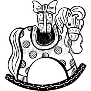 300x300 Royalty Free Christmas Rocking Horse 381128 Vector Clip Art Image