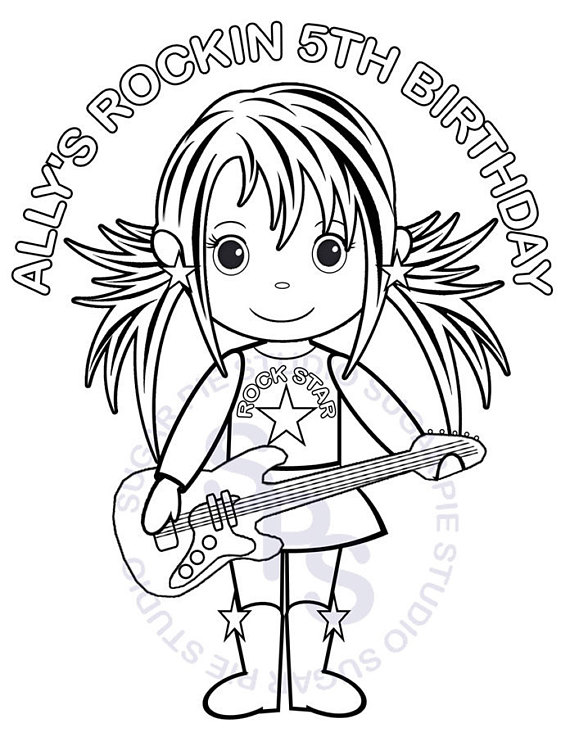 570x737 Personalized Printable Rockstar Birthday Party Favor Childrens