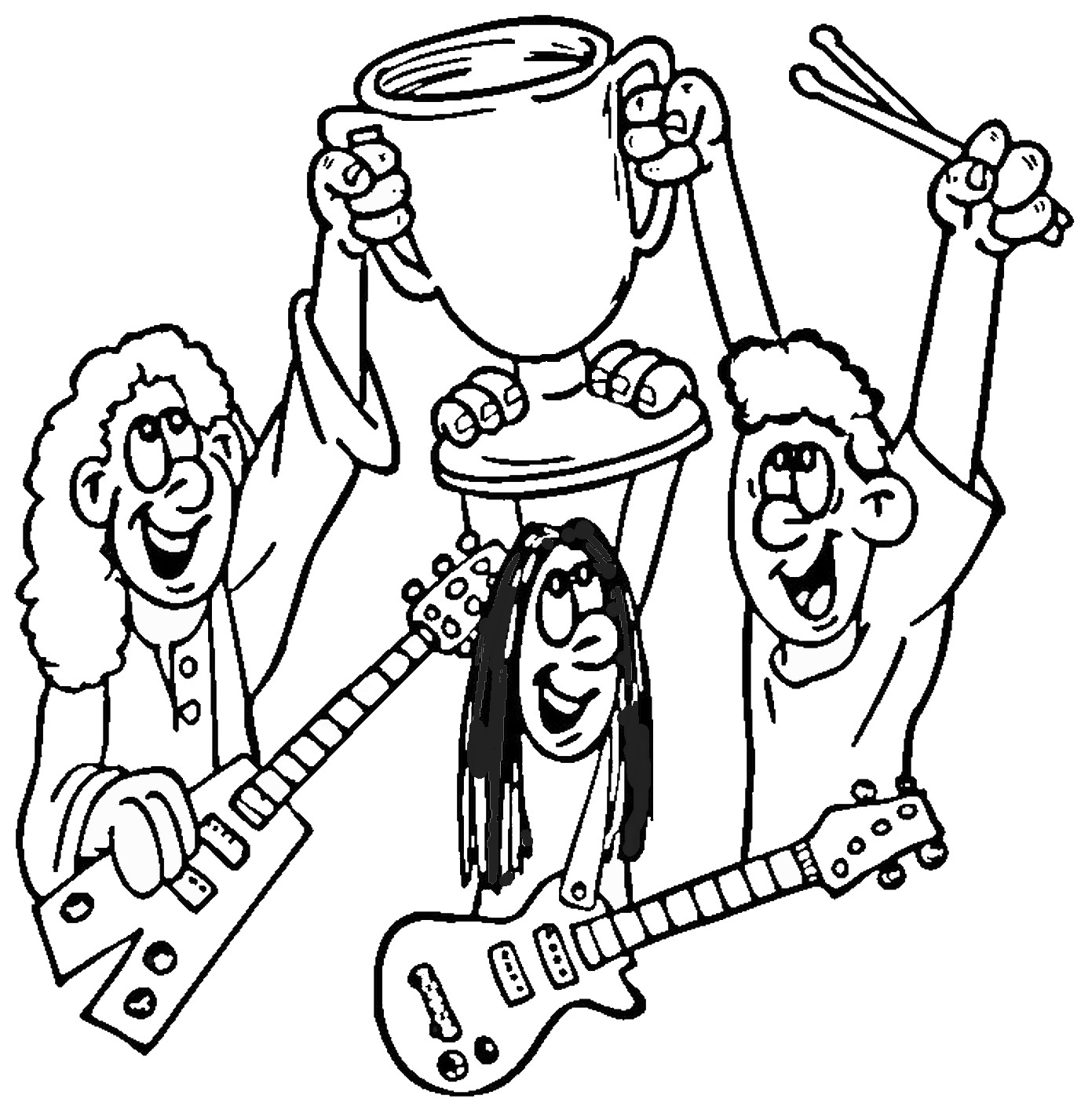 1391x1400 Rock Star Coloring Pages