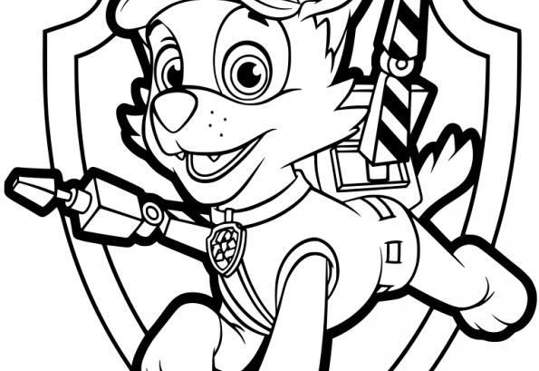 595x409 Rocky Paw Patrol Coloring Lesson Kids Coloring Page Coloring