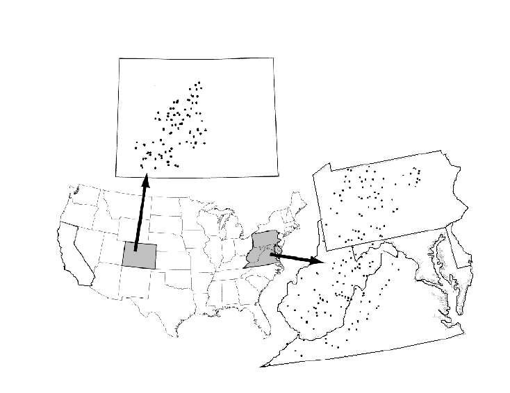 734x566 Locations Of Sampling Sites In The Central Appalachian And Southern