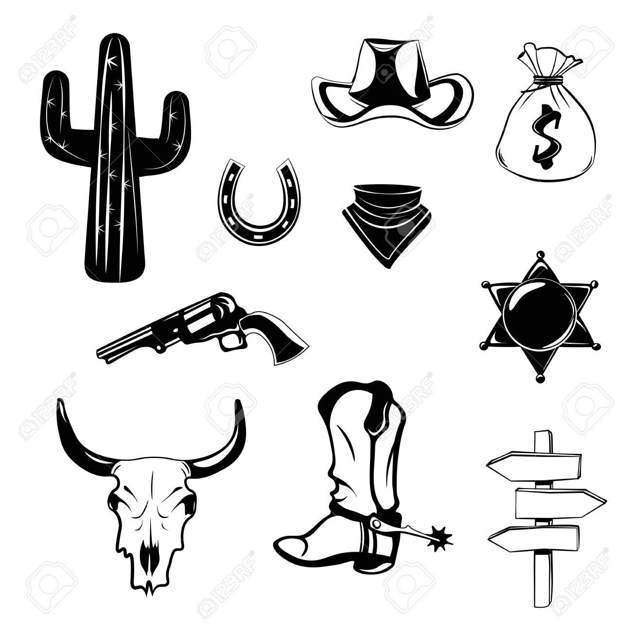 1300x1300 Wild West. Set Of Vintage Rodeo Emblems, Labels, Logos, Badges