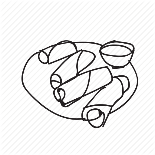 512x512 Chinese, Egg Roll, Entry, Food, Plate, Sauce Icon Icon Search Engine