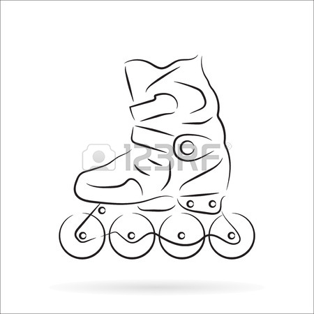 450x450 Drawing Girl Roller Skate Activity Vector Illustration Royalty