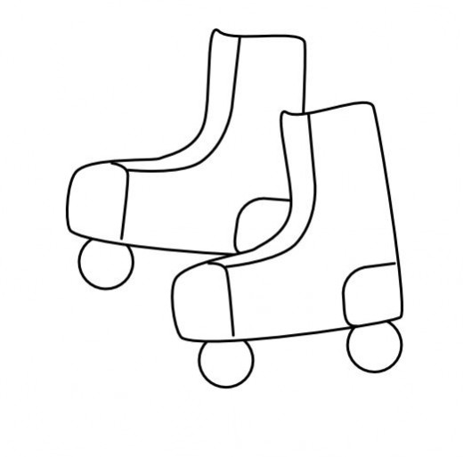 520x513 Easy Roller Skate Drawing