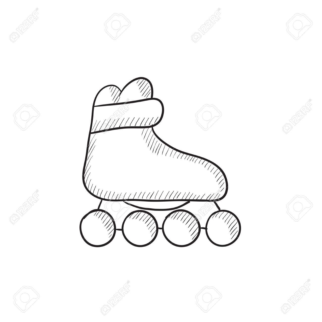 1300x1300 Roller Skate Vector Sketch Icon Isolated On Background. Hand