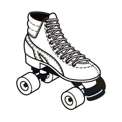 400x400 Roller Skates Clipart Black And White
