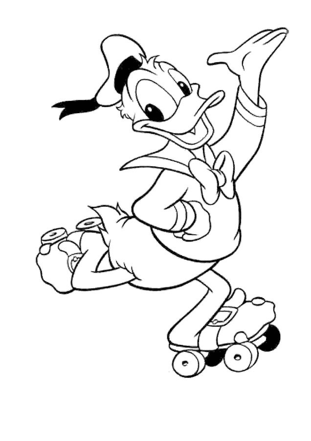 636x900 Donald On Roller Blade Coloring Page Boys Pages