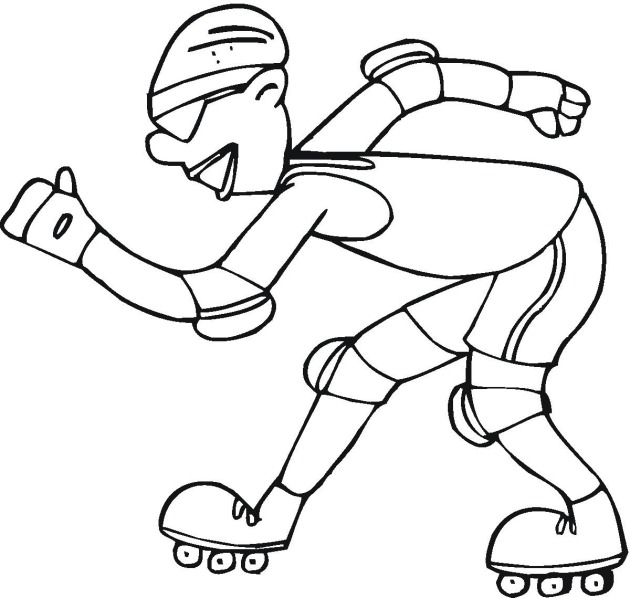 630x598 Free Rollerblading Coloring Pages
