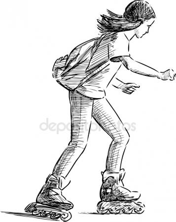 357x450 Girl Rollerblading Stock Vectors, Royalty Free Girl Rollerblading