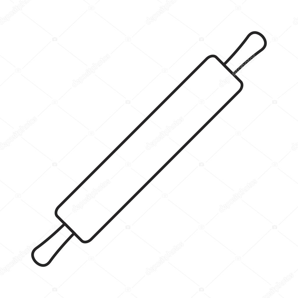 1024x1024 Line Icon Rolling Pin Stock Vector Oliveradesign