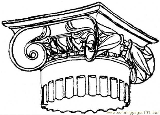 650x468 Top Of Roman Column Coloring Page