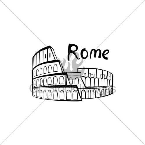 500x500 Rome Colosseum Sign With Lettering. Italian Famous Landma Gl