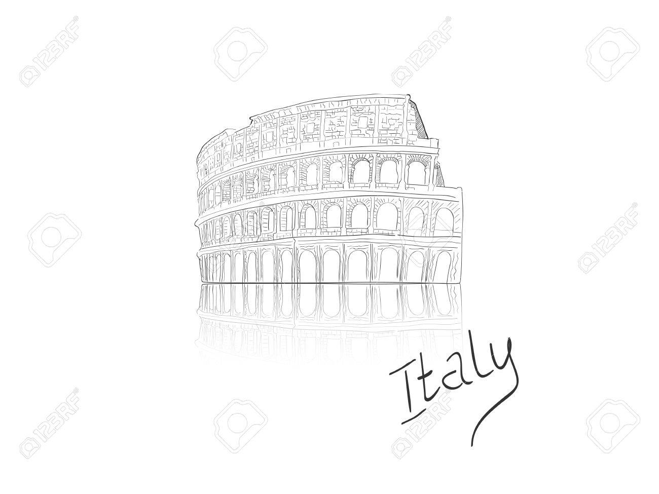 1300x975 Vector Illustration Of Colosseum In Rome, Italy Royalty Free