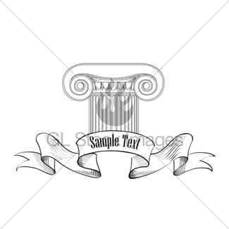 325x325 Classic Columns Background. Roman Corinthian Column Etching Gl