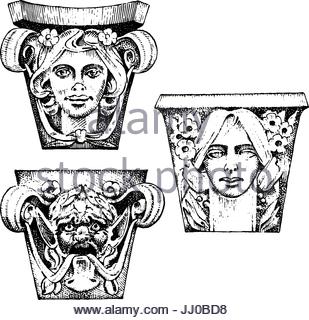 309x320 Detail Ancient Classic Building. Architectural Ornamental Elements