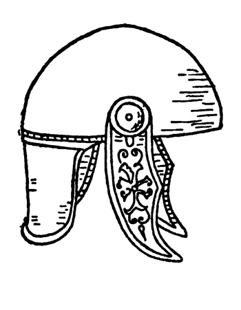 350x451 Roman Helmet Drawing