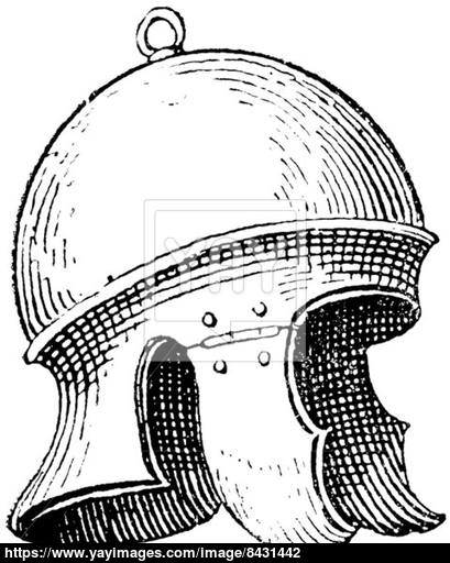 409x512 Roman Legionnaire's Helmet Or Galea Vintage Engraving Vector