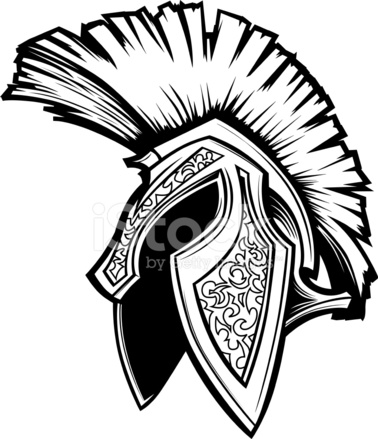 378x439 Spartan Trojan Helmet Mascot Vector Image Stock Vector
