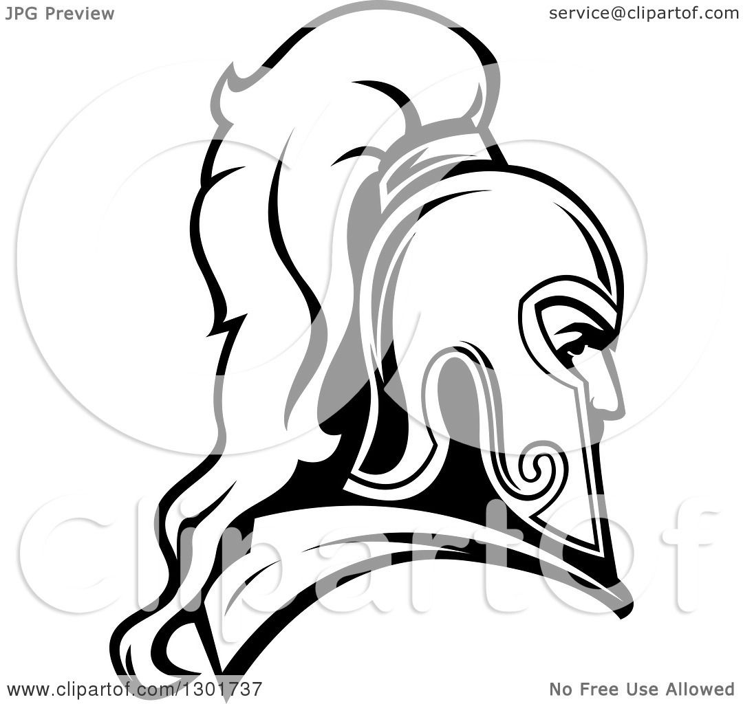 1080x1024 Clipart Of A Black And White Roman Warrior In A Helmet