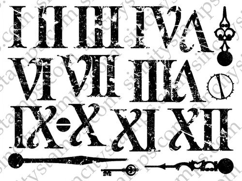 500x375 Roman Numerals Rubber Stamp Set