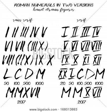 450x470 Set Roman Numerals Hand Drawn Vector Amp Photo Bigstock