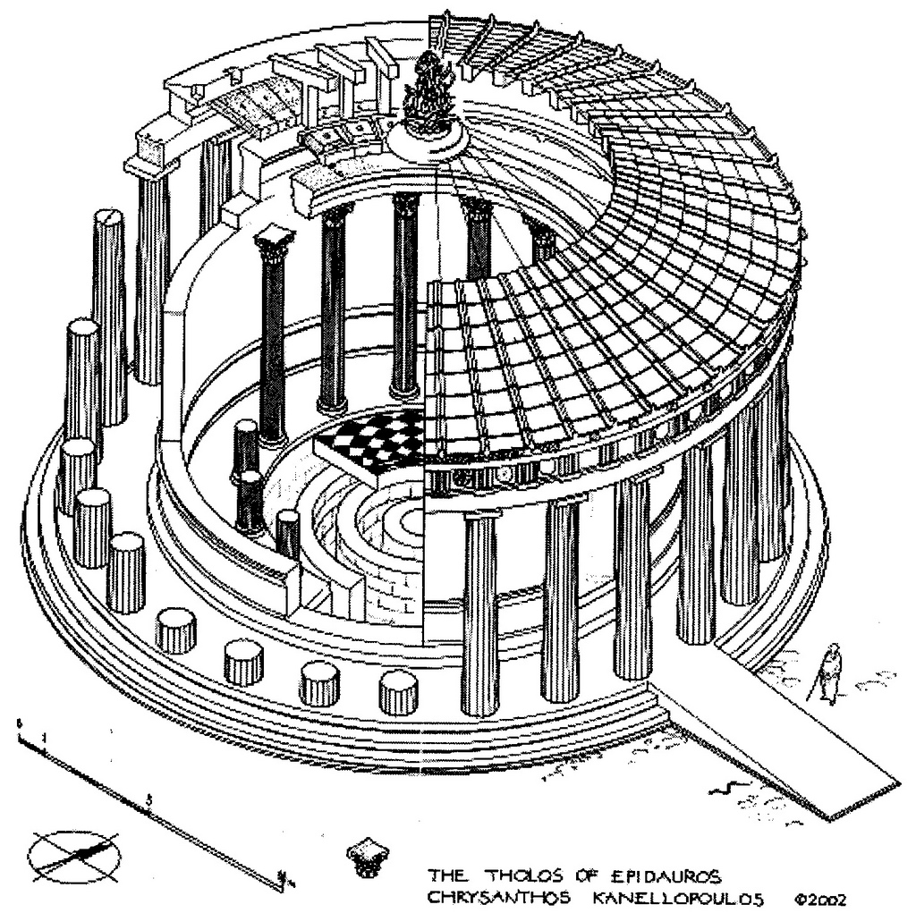 1024x1021 Unique Greek Architecture Drawing With Greek Architecture