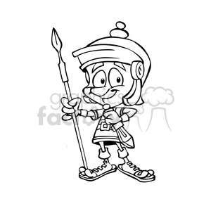 300x300 Royalty Free Roman Soldier Cartoon Black And White 391472 Vector