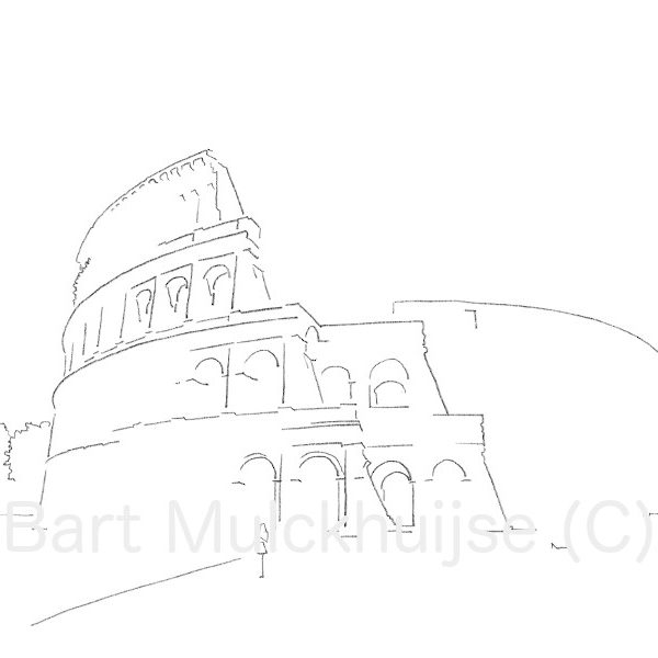 600x600 Digitale Download Tekening Colosseum Rome