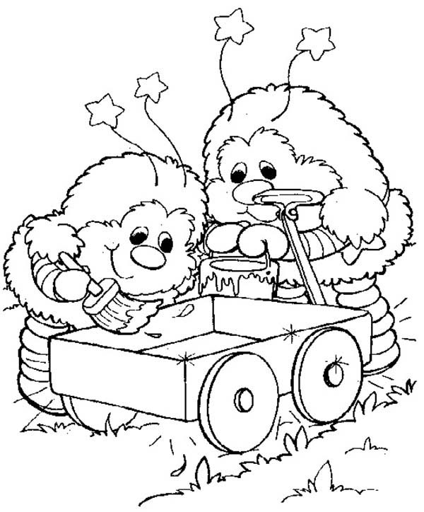 600x724 Twink And Romeo Cart Painting In Rainbow Brite Coloring Page
