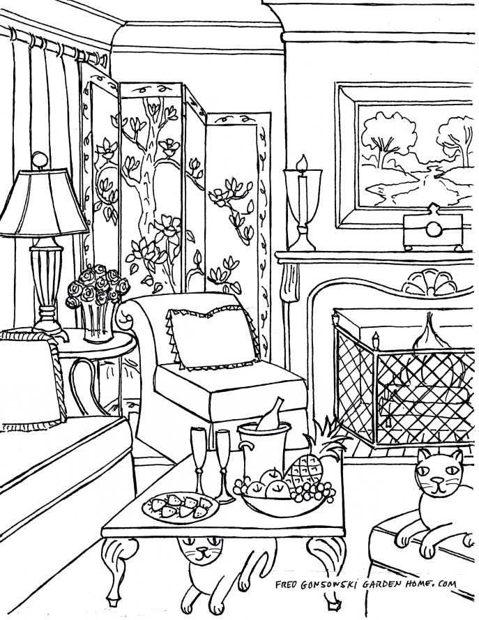 687x889 Drawings Of Living Rooms