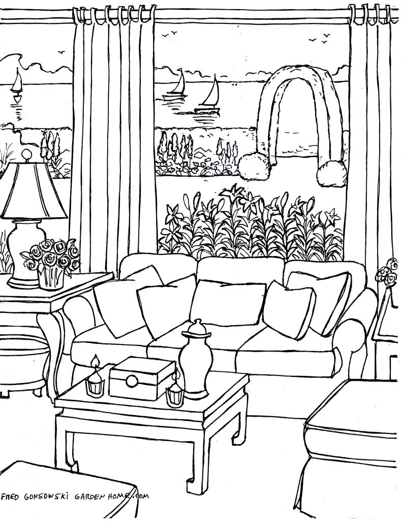 791x1024 Living Room Excellent Drawing Of Living Room Picture