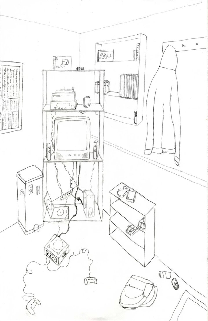719x1112 My Room In 2 Point Perspective By Xeneros