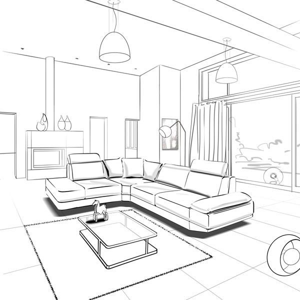 600x600 Living Room Sketch Interior Sketches Sketches