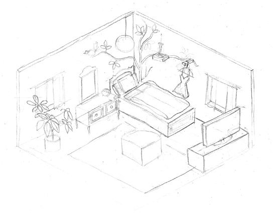 550x432 Photos Drawing A 3d Room,