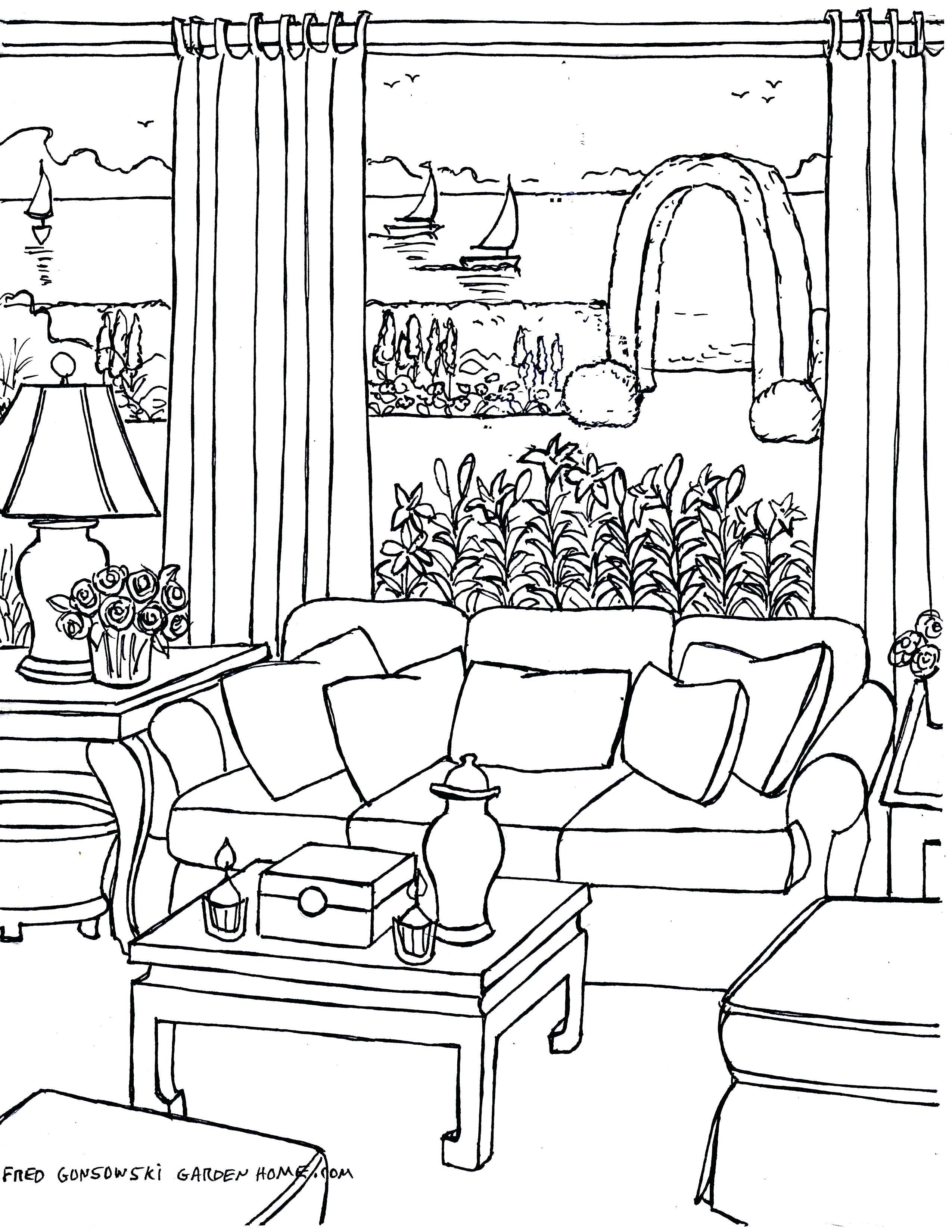 2550x3300 Coloring Living Room Coloring
