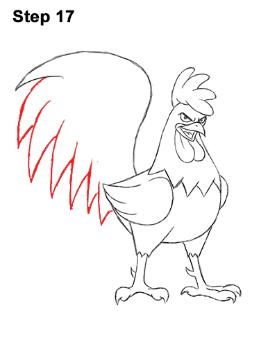 386x500 How To Draw A Rooster (Cartoon)