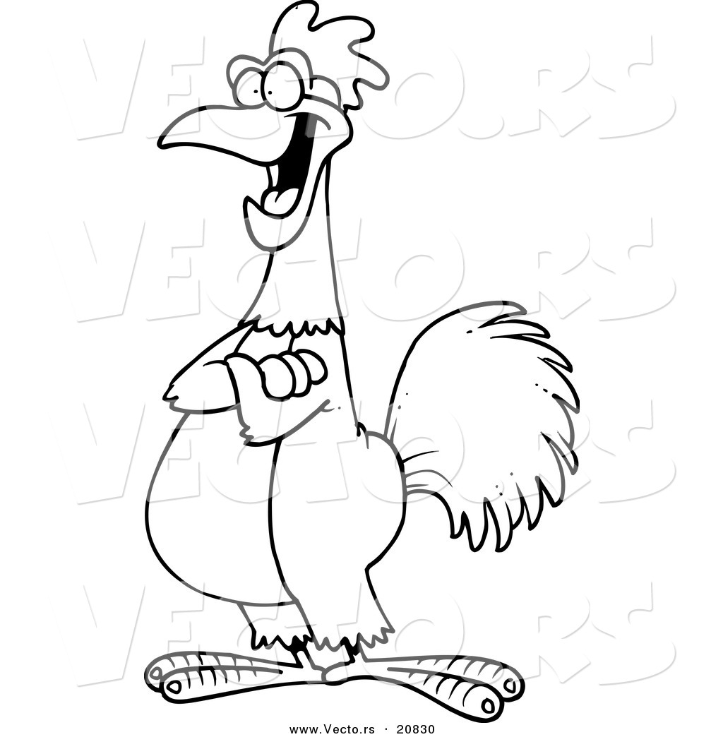 1024x1044 Vector Of A Cartoon Happy Rooster