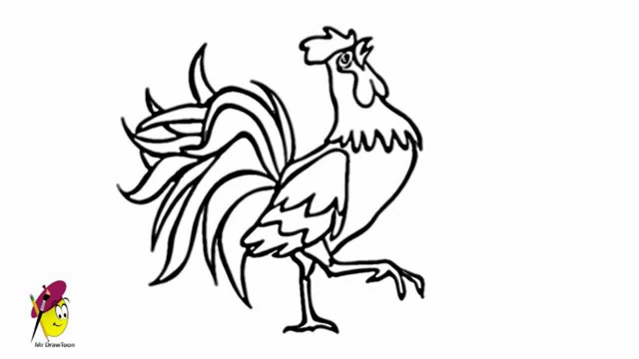 1280x720 Drawing Of A Rooster