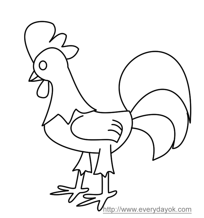 672x720 Rooster Drawing Kids Dromhib.top Bible Journal Ideas