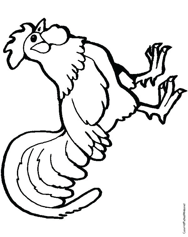 600x756 Coloring Rooster Self Portrait Coloring Page Rooster Coloring