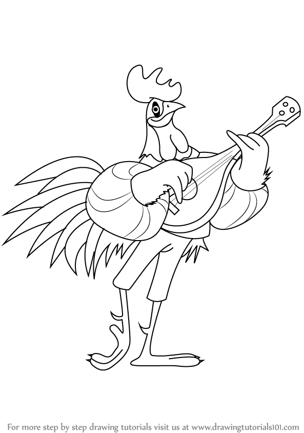 593x844 Learn How To Draw Alan A Dale The Rooster From Robin Hood (Robin