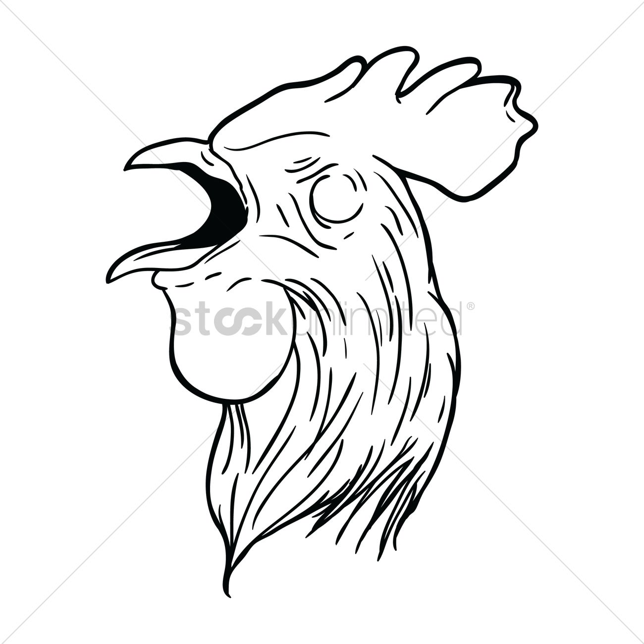 1300x1300 Free Rooster Face Vector Image