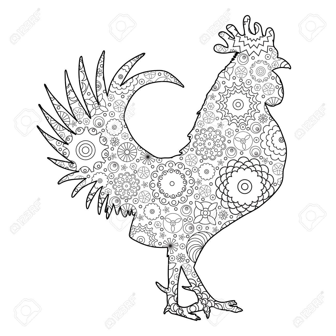 1300x1300 Hand Drawn Doodle Outline Rooster Illustration Imitation